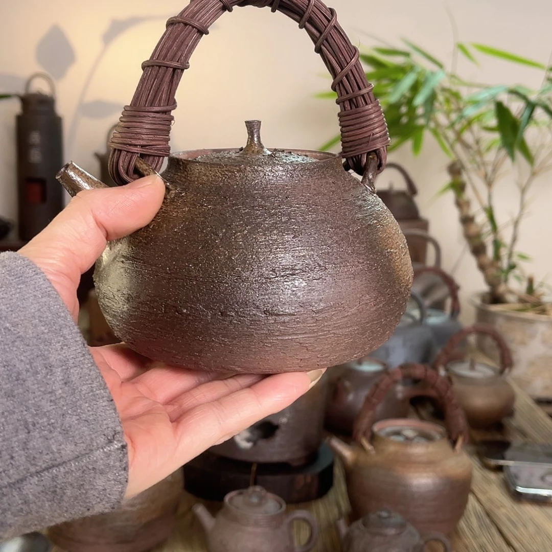 携***心柴烧复烧藤编提梁750容量左右