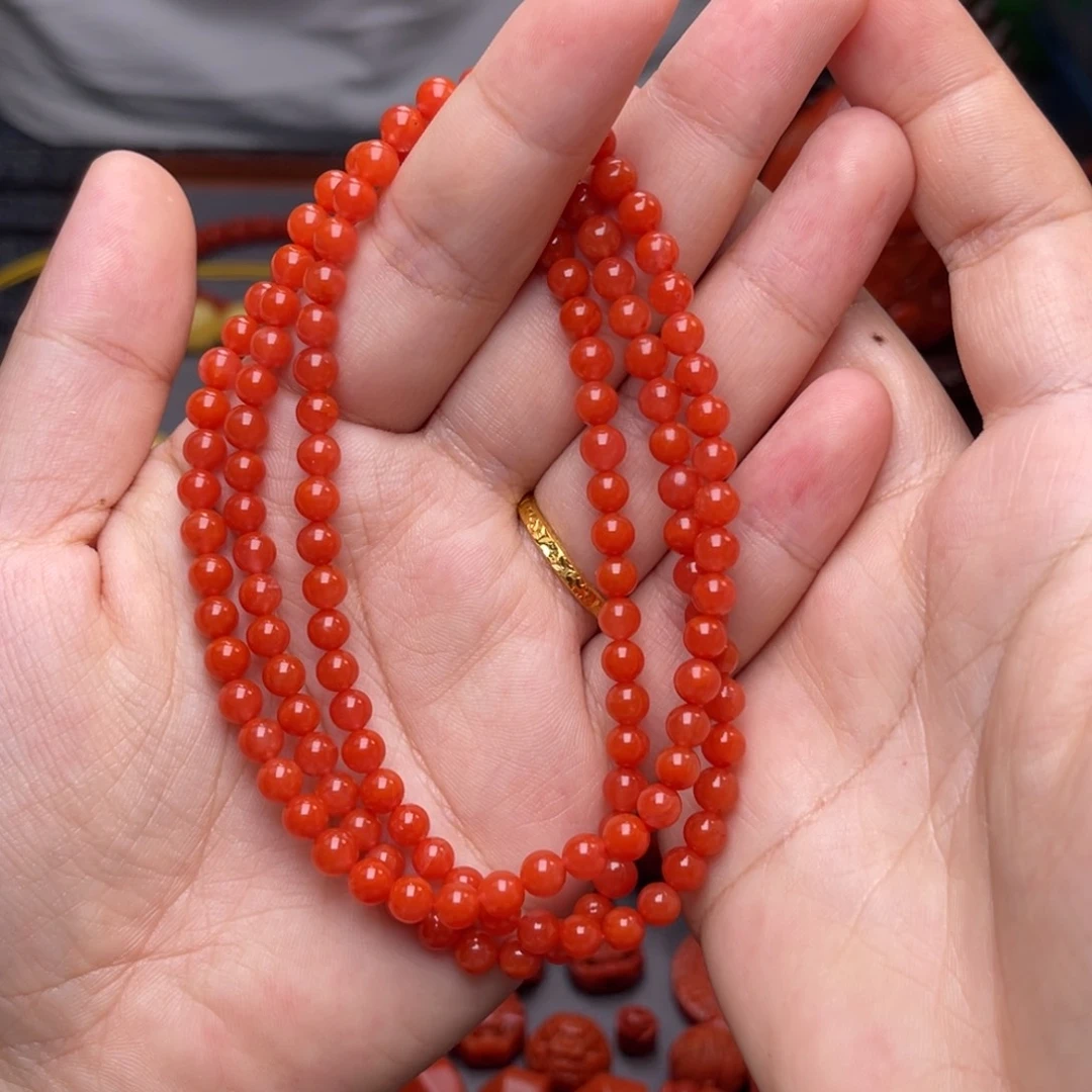 南红玛瑙配饰卡5毫米未镶嵌