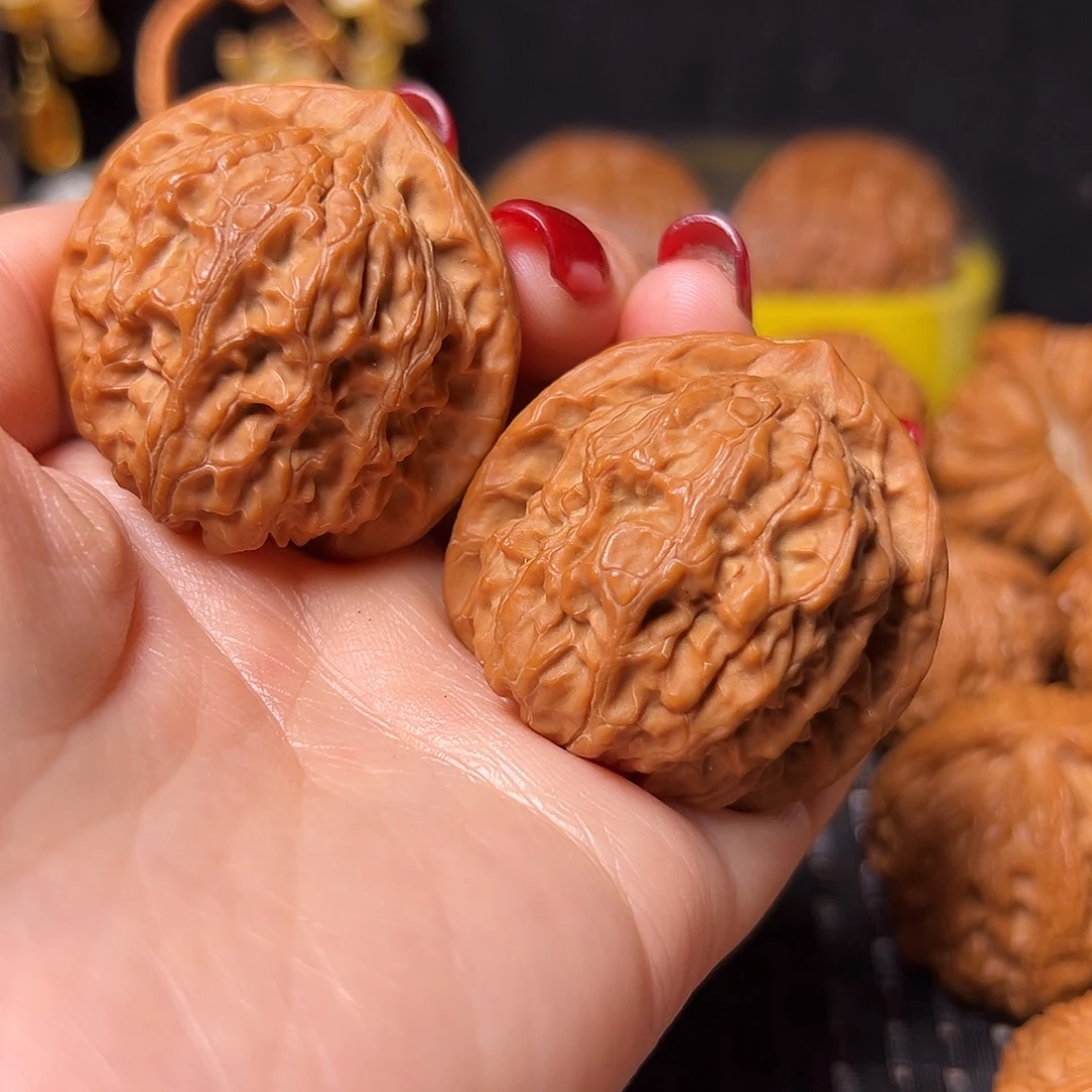 文玩核桃把件42金麒麟全