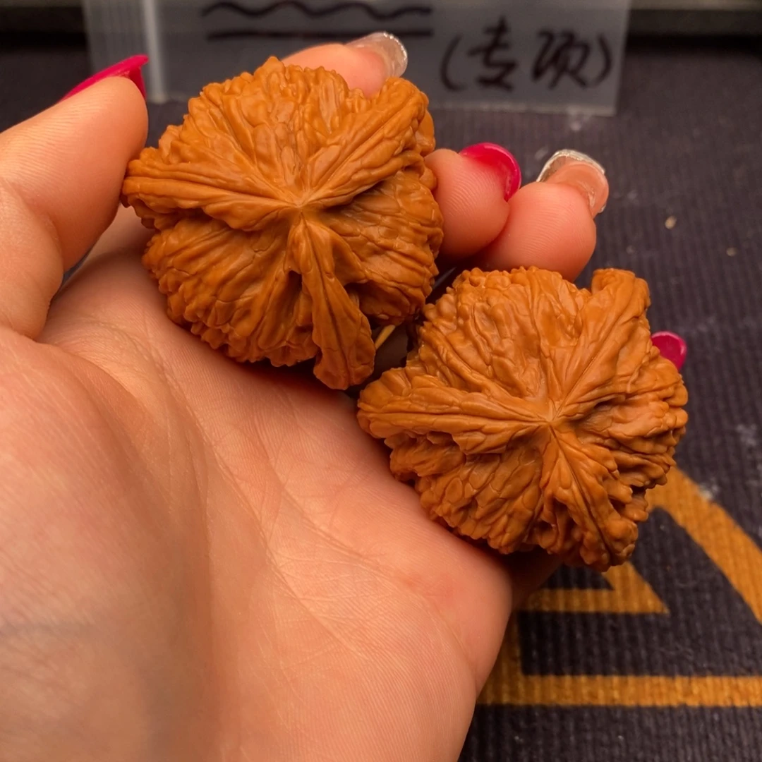 西***海把件文玩核桃白狮子