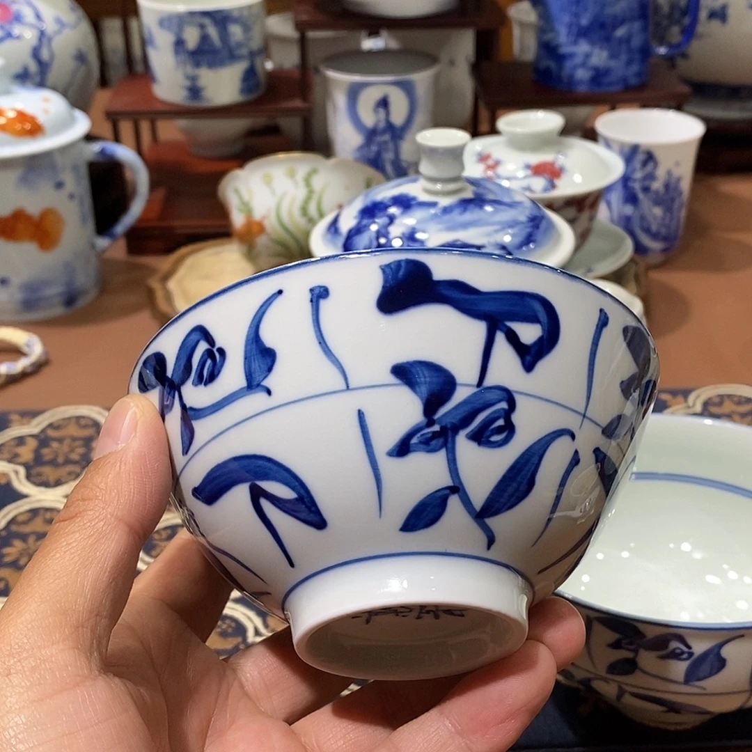 陶景德镇旭日堂陶瓷饭碗斗笠