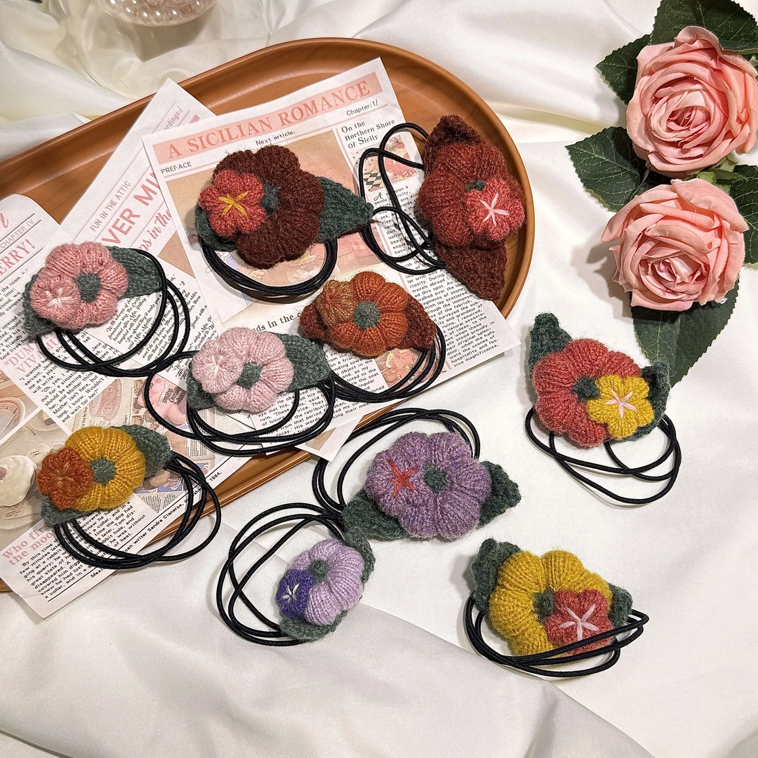 【文创好物成品】非遗手工棒针彩色南瓜发圈非遗