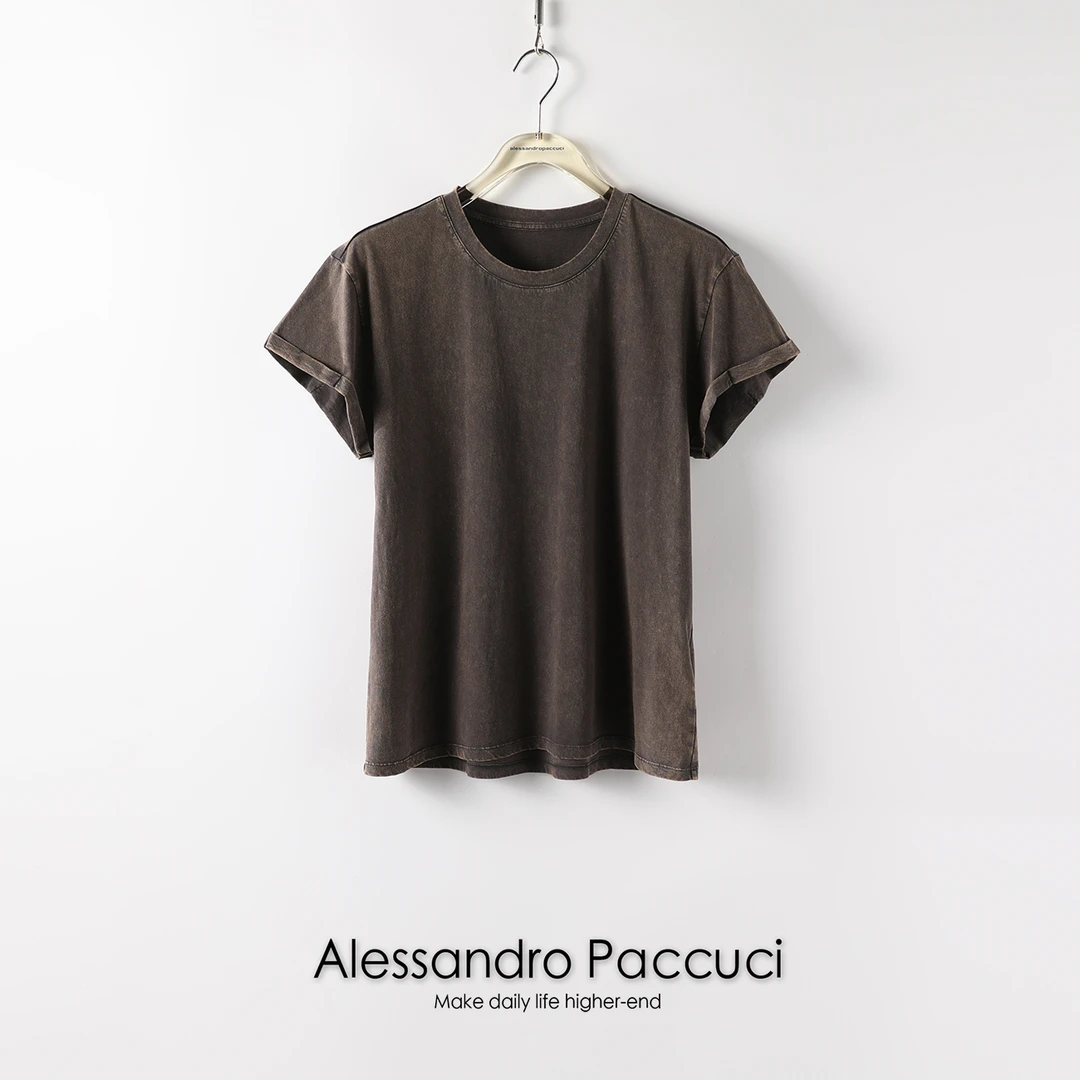 洛哥20828 X复古褪色合身透气T恤LG2210813