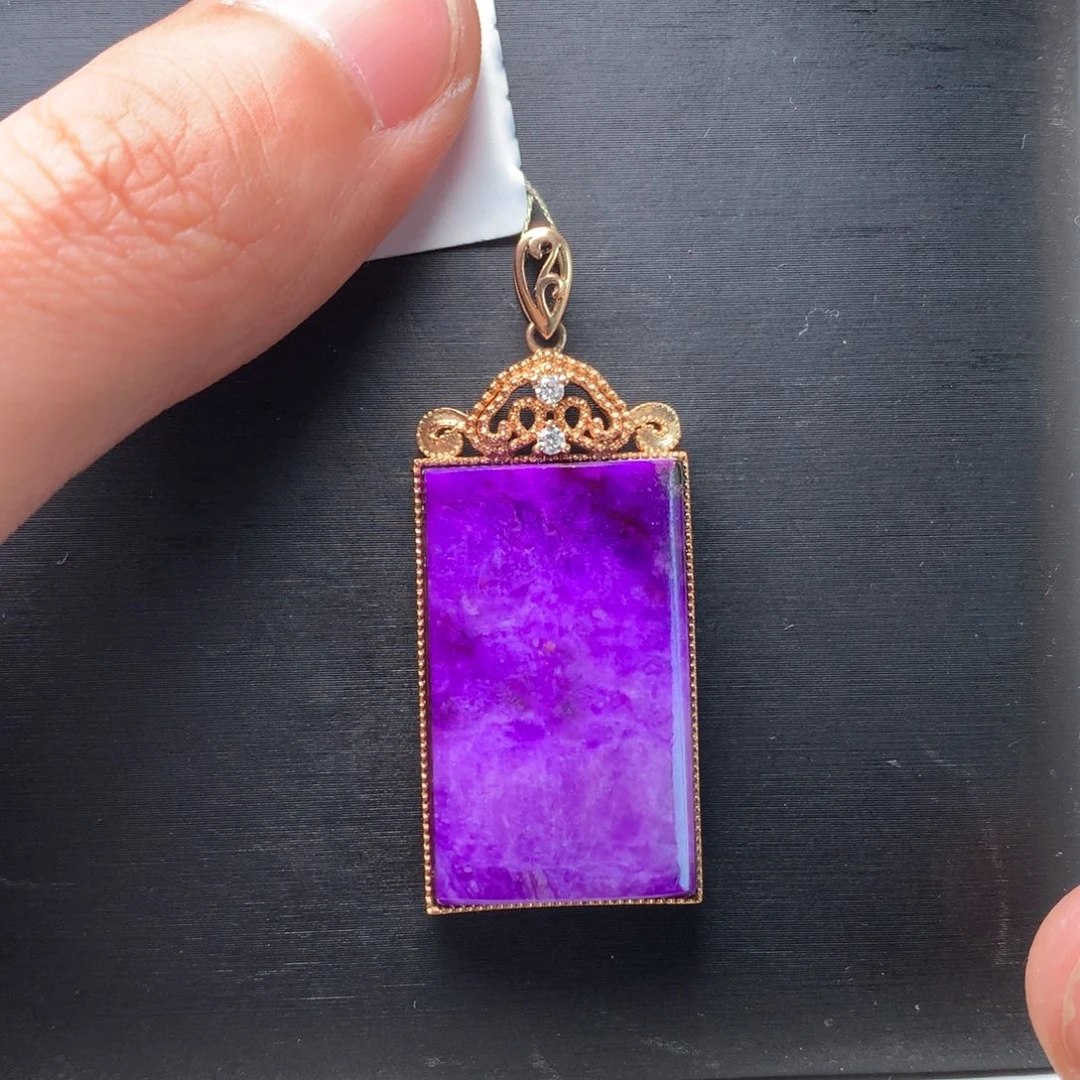 苏纪石（舒俱来）18K金镶嵌吊坠