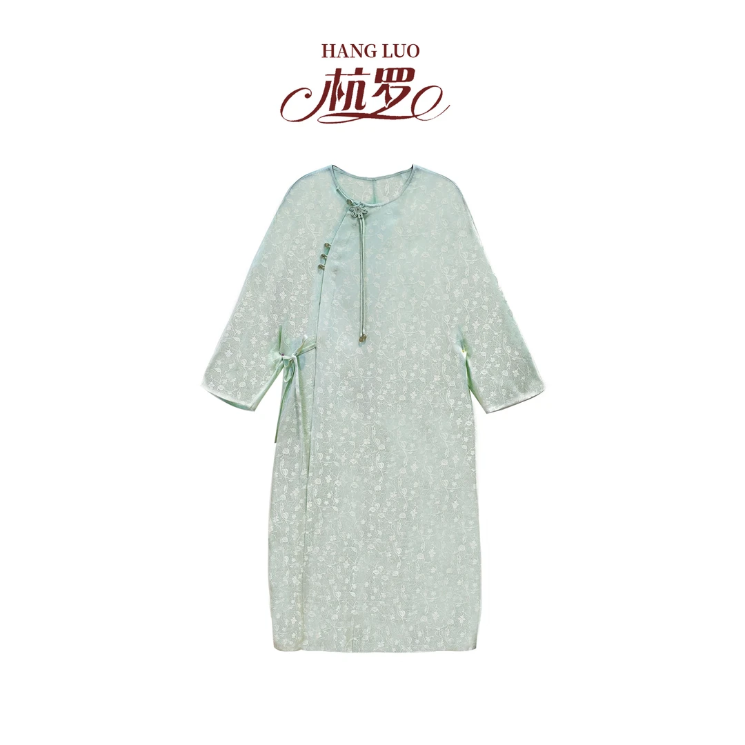 [梅花璎珞]福兴杭罗2025夏季新款国风优雅气质显瘦裙子