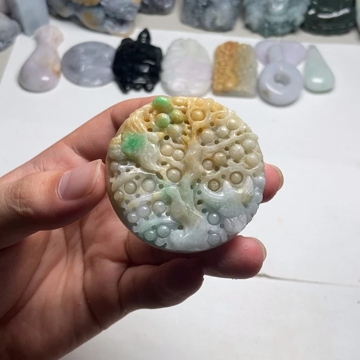 未镶嵌定制翡翠花鸟9