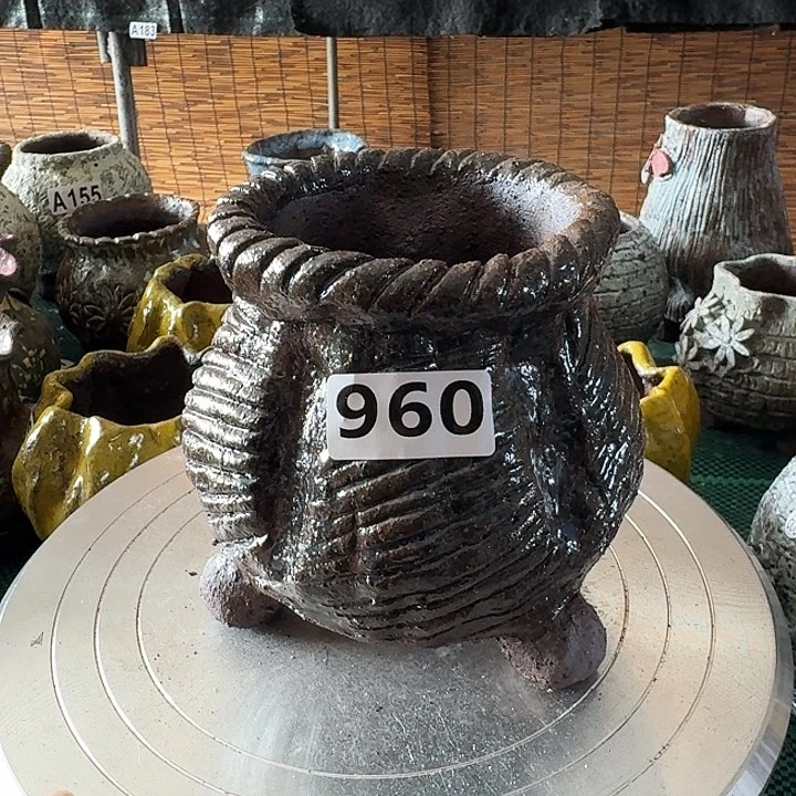 内口8高13粗陶手工