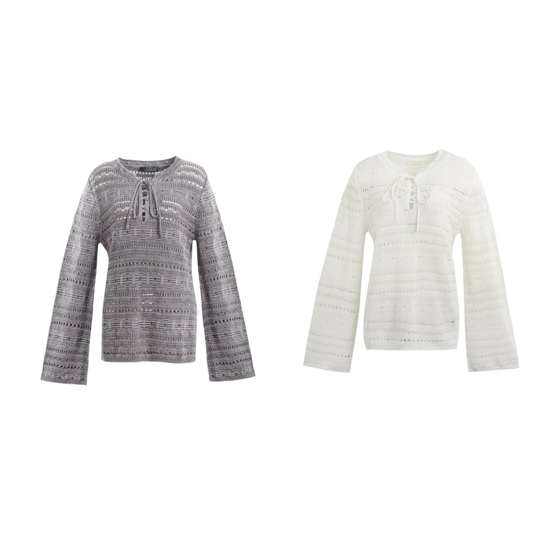 MAKE IF  设计师品牌  25秋冬新品镂空绑带套头衫