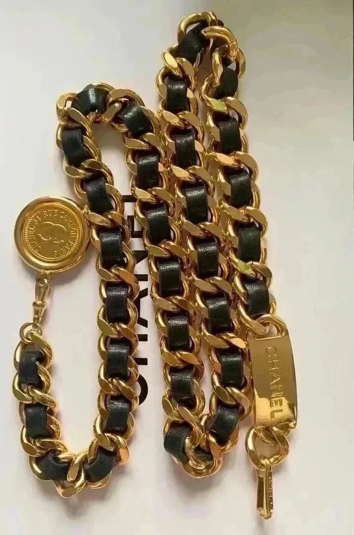 95新 Chanel/香奈儿 Chanel vintage香奈儿中古皮穿腰链