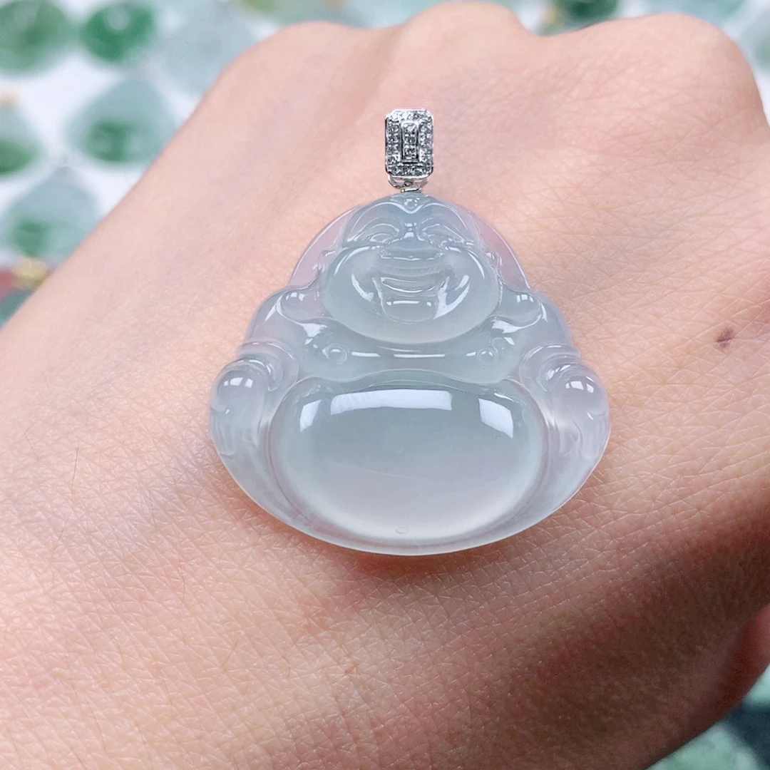 吊坠(不含链)18K金镶嵌翡翠