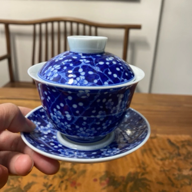 景德镇冰梅三才盖碗