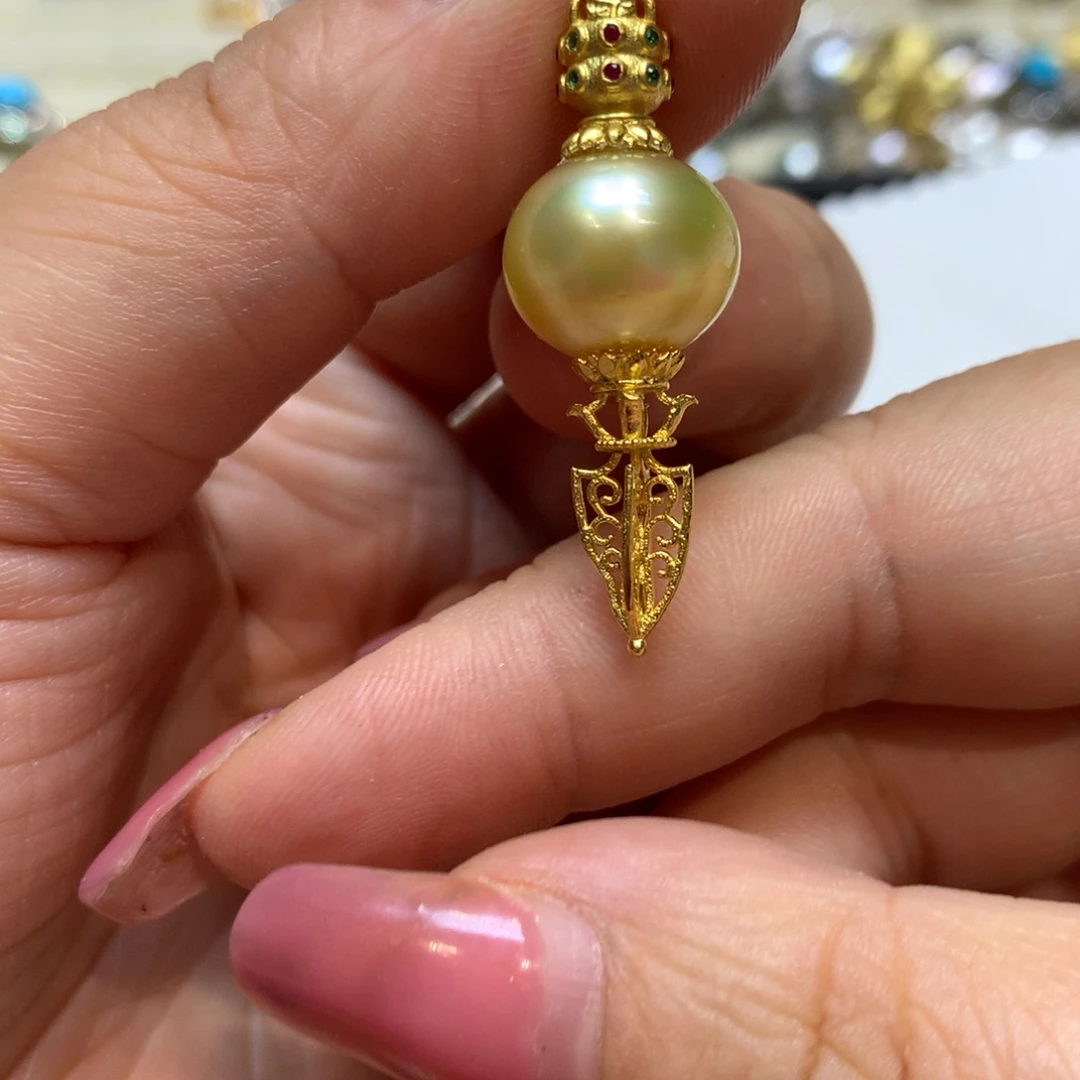 海水珍珠银S925镶嵌颈饰