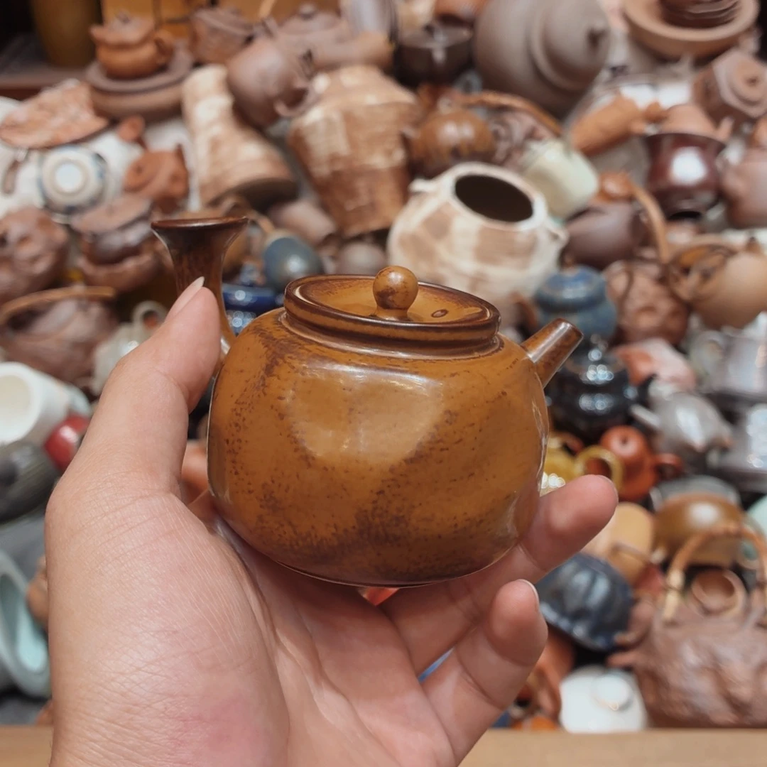 柴烧老岩泥高温茶器皿