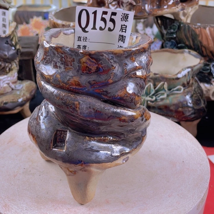 紫砂花盆景德镇陶瓷155