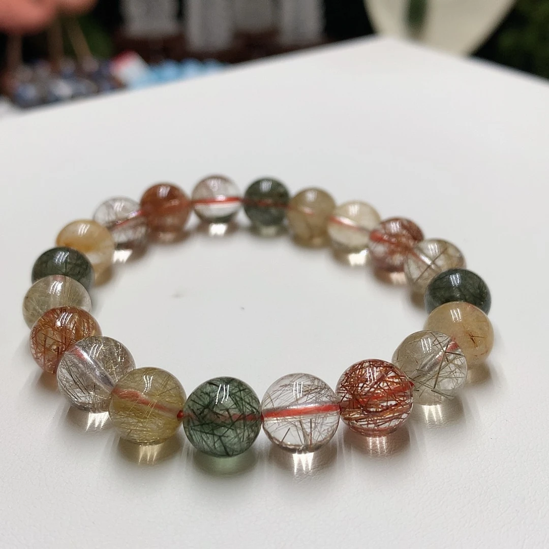 水晶手链未镶嵌天然彩发晶