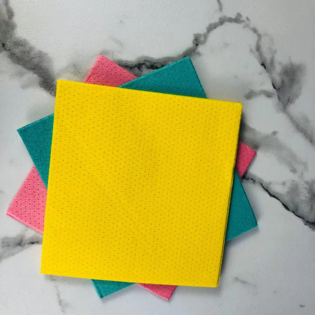 【新疆包邮】一包三个颜色吸水不沾油双面加厚方形家用去污四方形