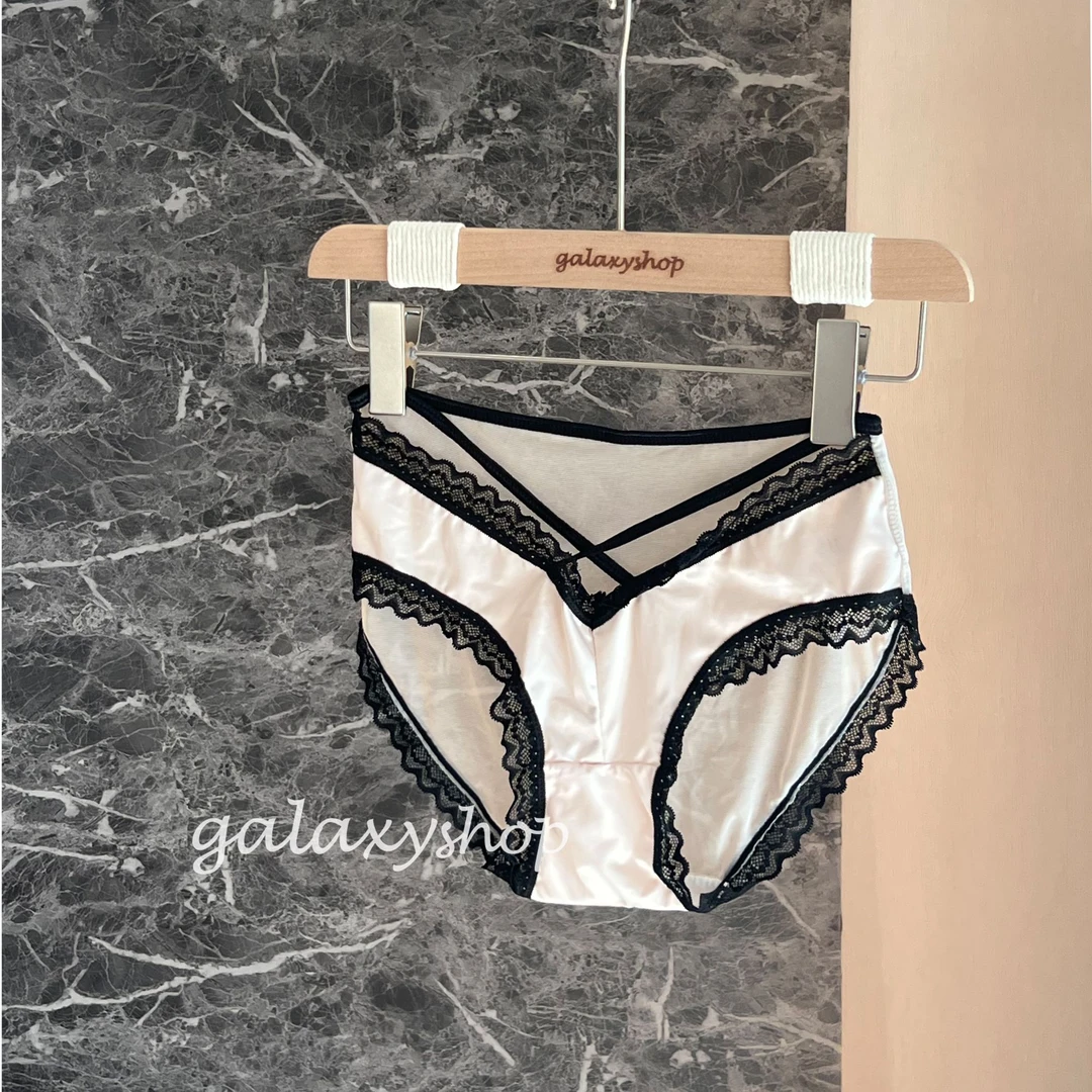 galaxyshop·微醺粉带~法式缎质蕾丝拼接纯欲透气少女内裤