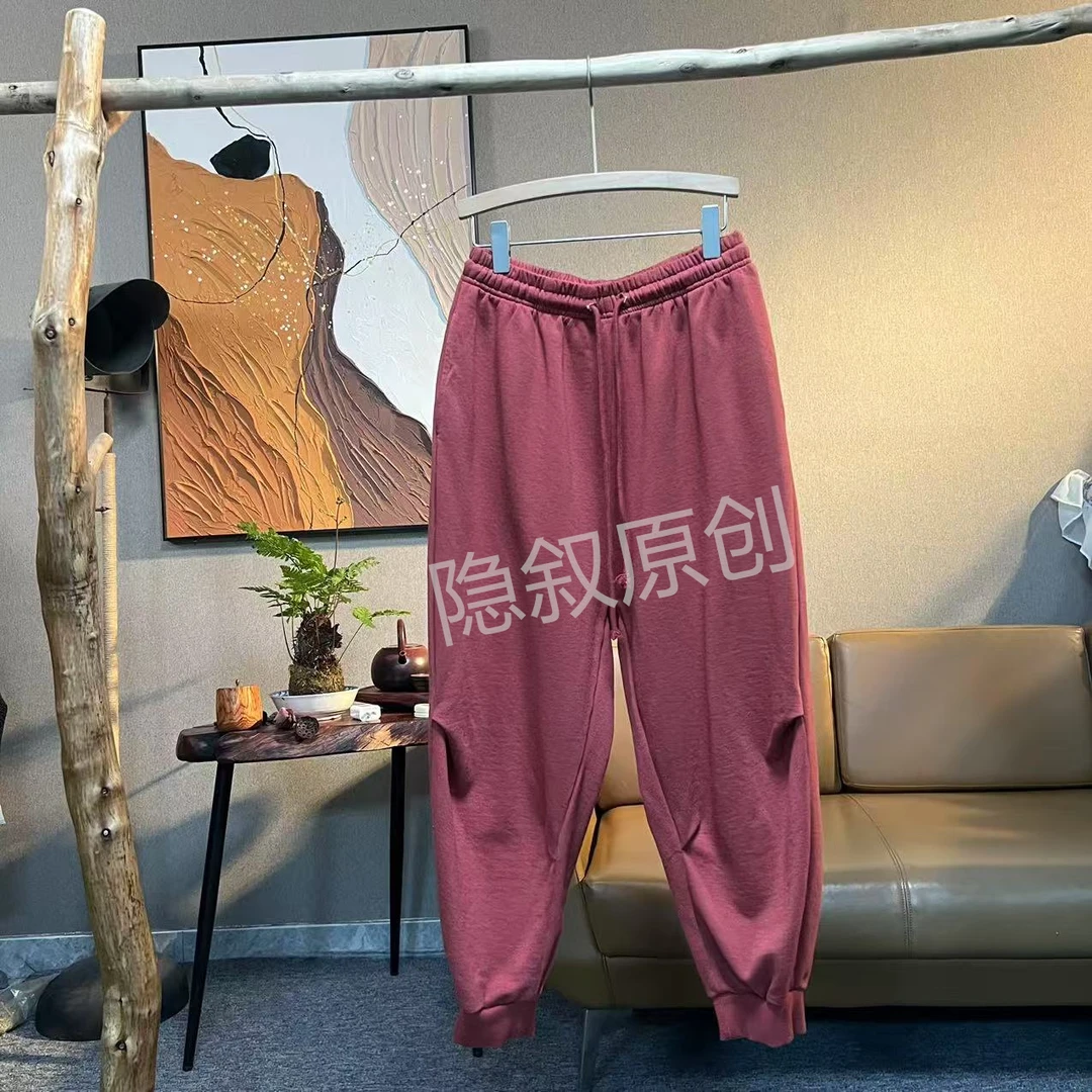 【隐叙原创】Z115单层春夏新款休闲百搭裤脚收口毛圈棉卫裤