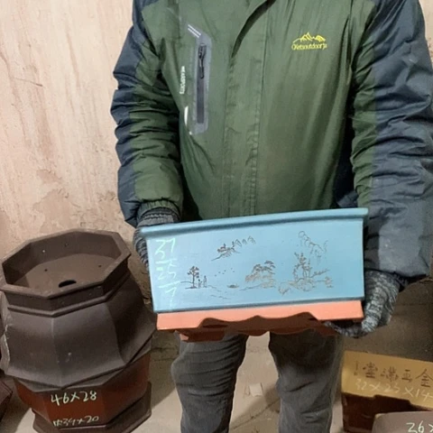 紫砂花盆手工制作