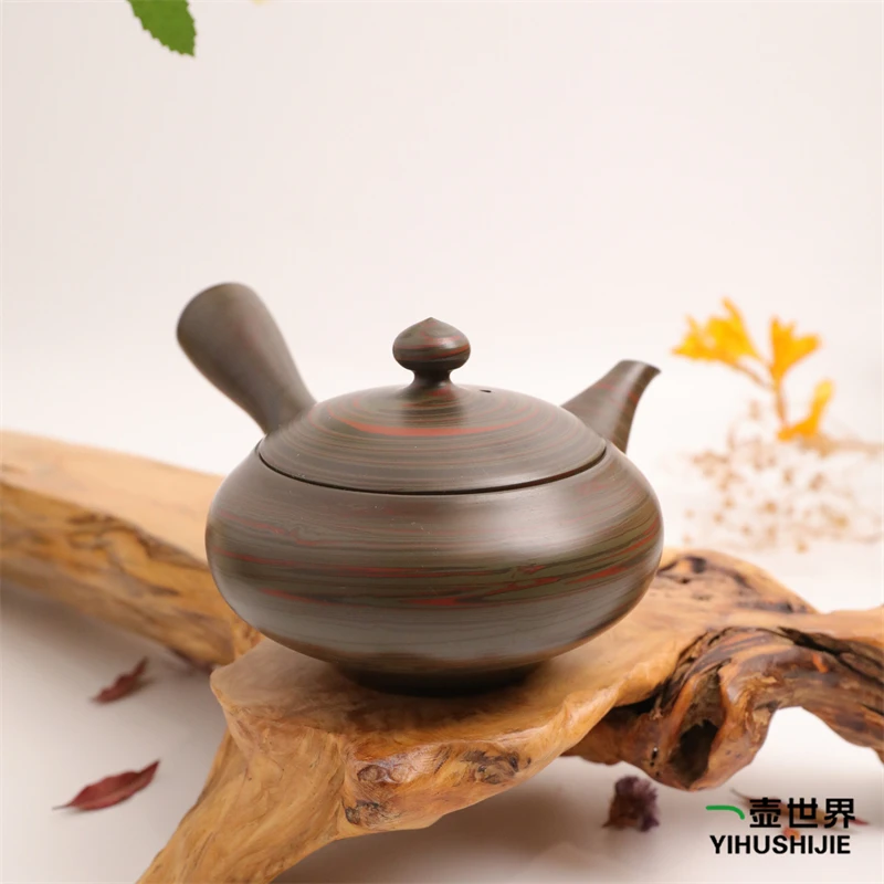 常滑烧手工日式紫砂侧把大号陶瓷陶茶壶紫砂壶云仙绞泥240ml