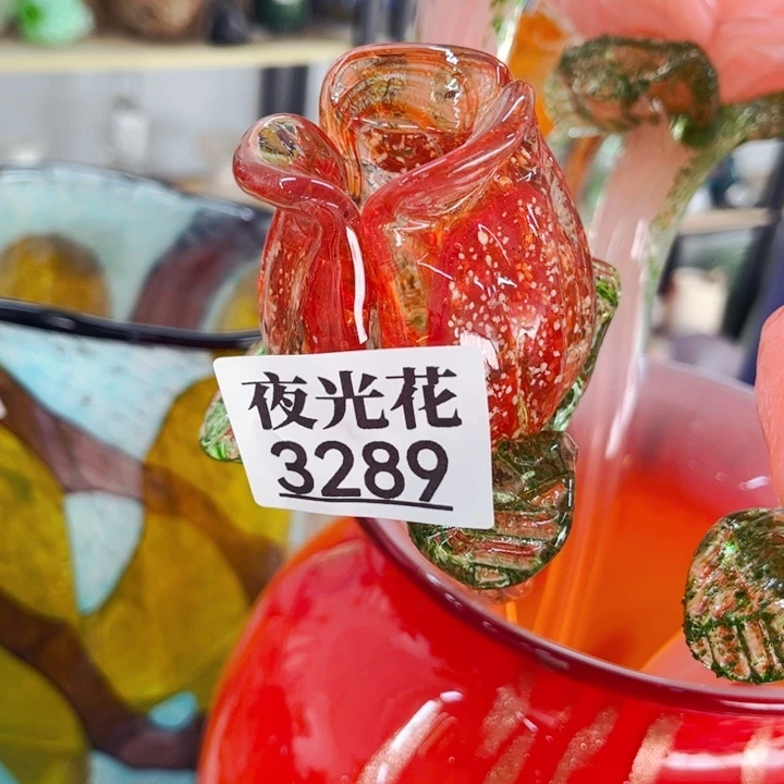 琉璃高*依3289夜光 花瓶摆件家悦