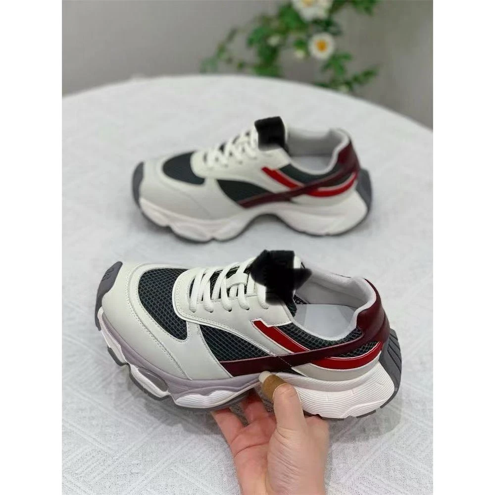 拼色爆款老爹鞋女2025夏季新款透气百搭休闲运动鞋T1-1910