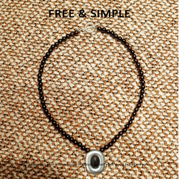 非金属树脂项链 Free&Simple-'树洞'极简小众设计单品项链-AL0136