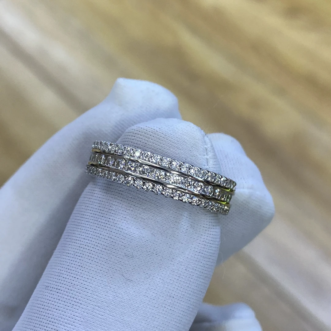 925银莫桑石银制品 （满天星）全莫桑网红时尚个性气质轻奢镶嵌银