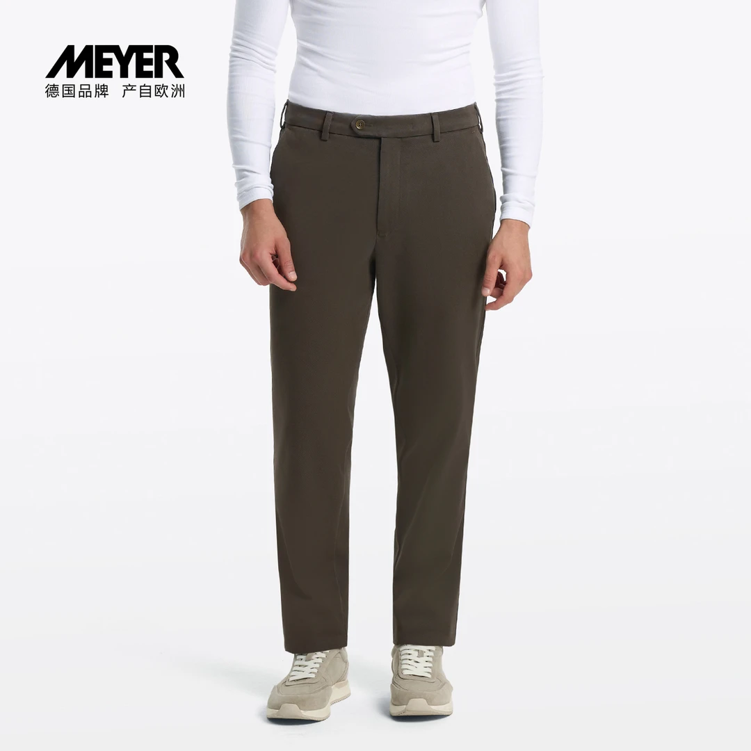 MEYER德国迈雅 秋冬商务休闲裤男款直筒厚实斜纹高弹23615-MONACO