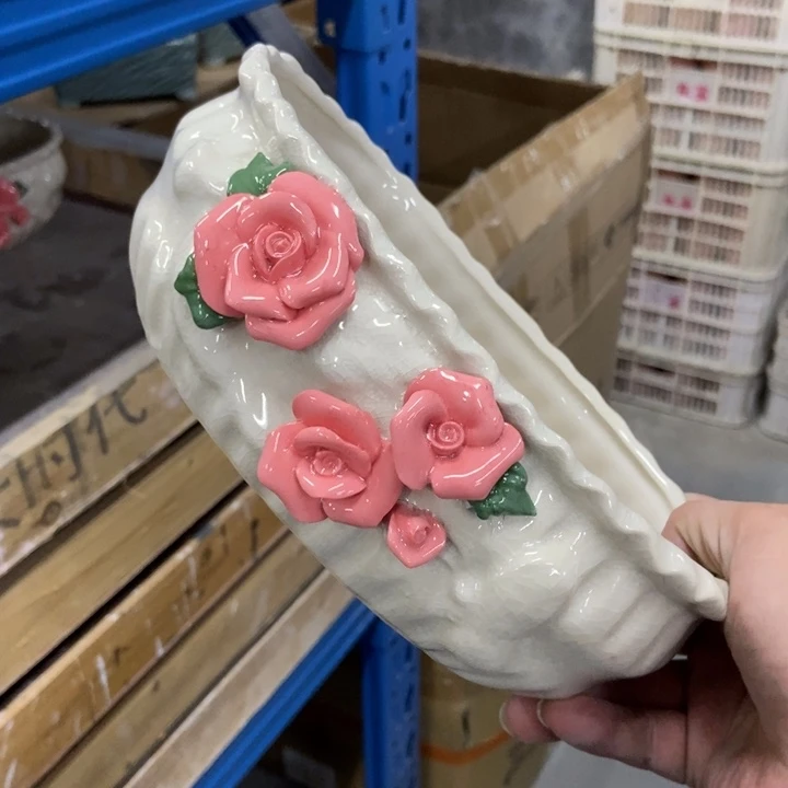 陶瓷花盆单场满9.9发21*13*7