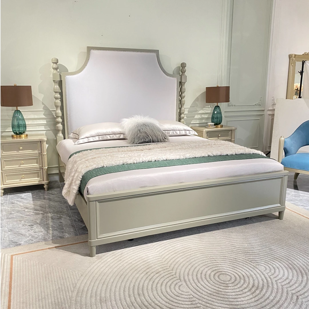 美式轻奢主卧大床/法式古典双人床/别墅公主床/奢华欧式冰柱床