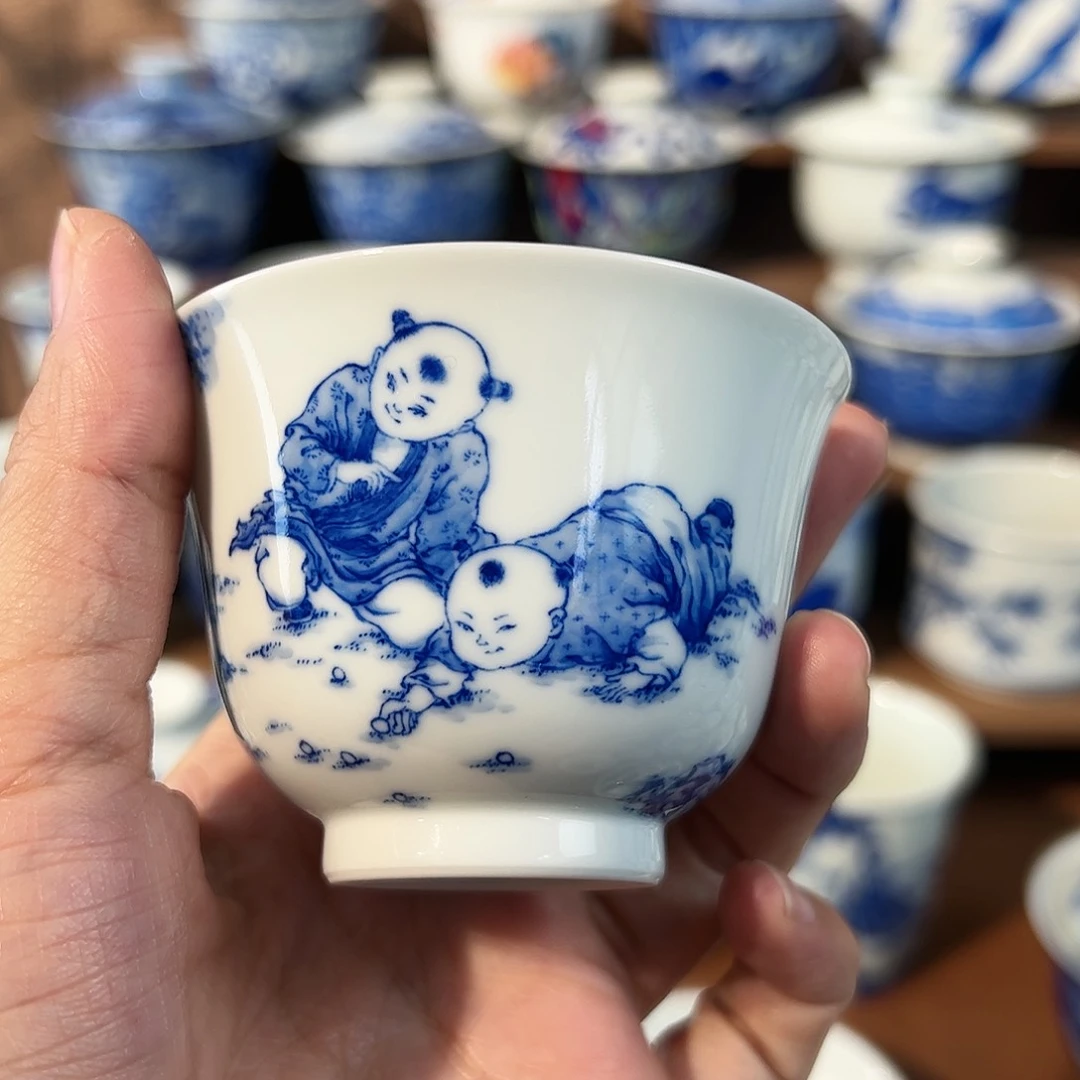 泥藝瓷梦童子嬉戏图