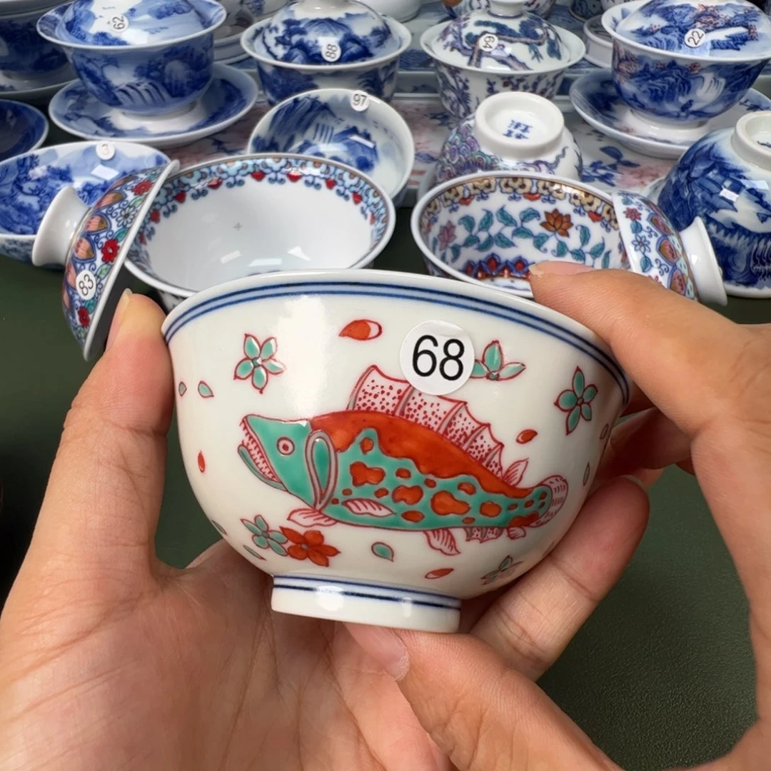 景德镇纯手工纯手绘茶具木木68