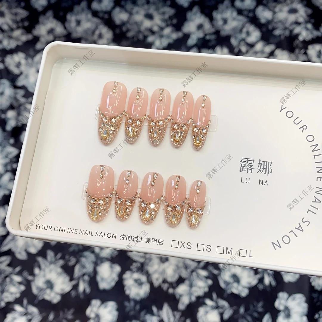 【烟火】纯手工穿戴甲美甲贴片可拆卸指甲贴片10片装X7