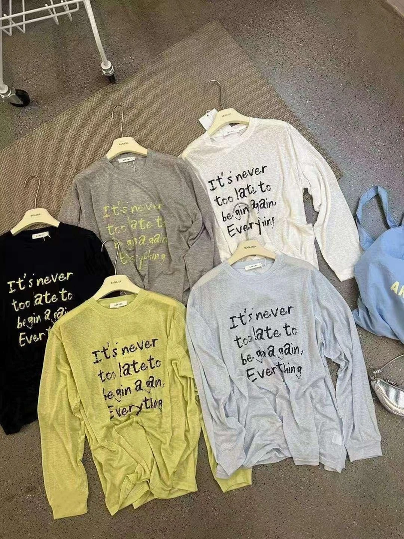 夏季韩版时髦字母涂鸦印花大版防晒长袖T恤女百搭薄款上衣