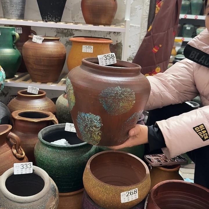 彩绘坛子358高度20口径14