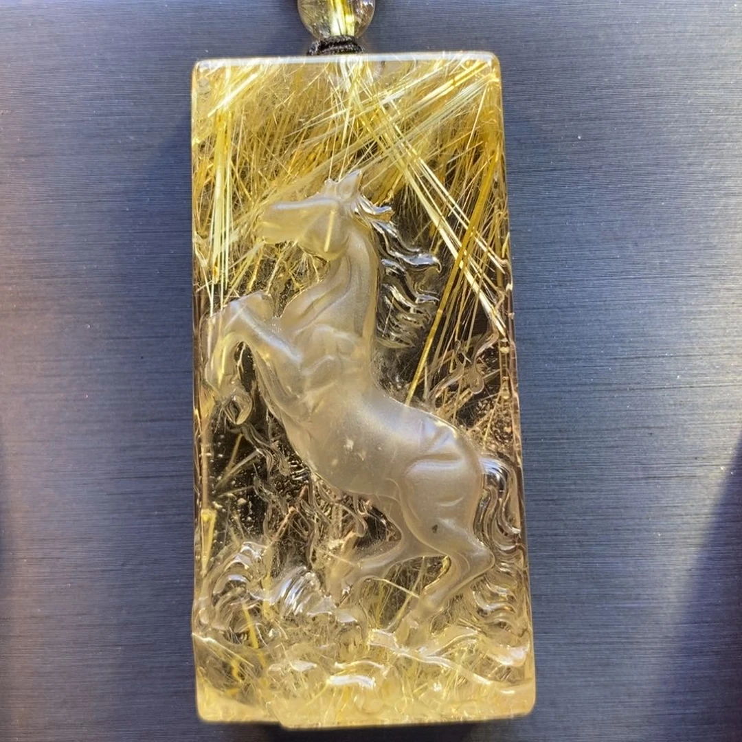 水晶颈饰未镶嵌天然水晶发晶马吊坠