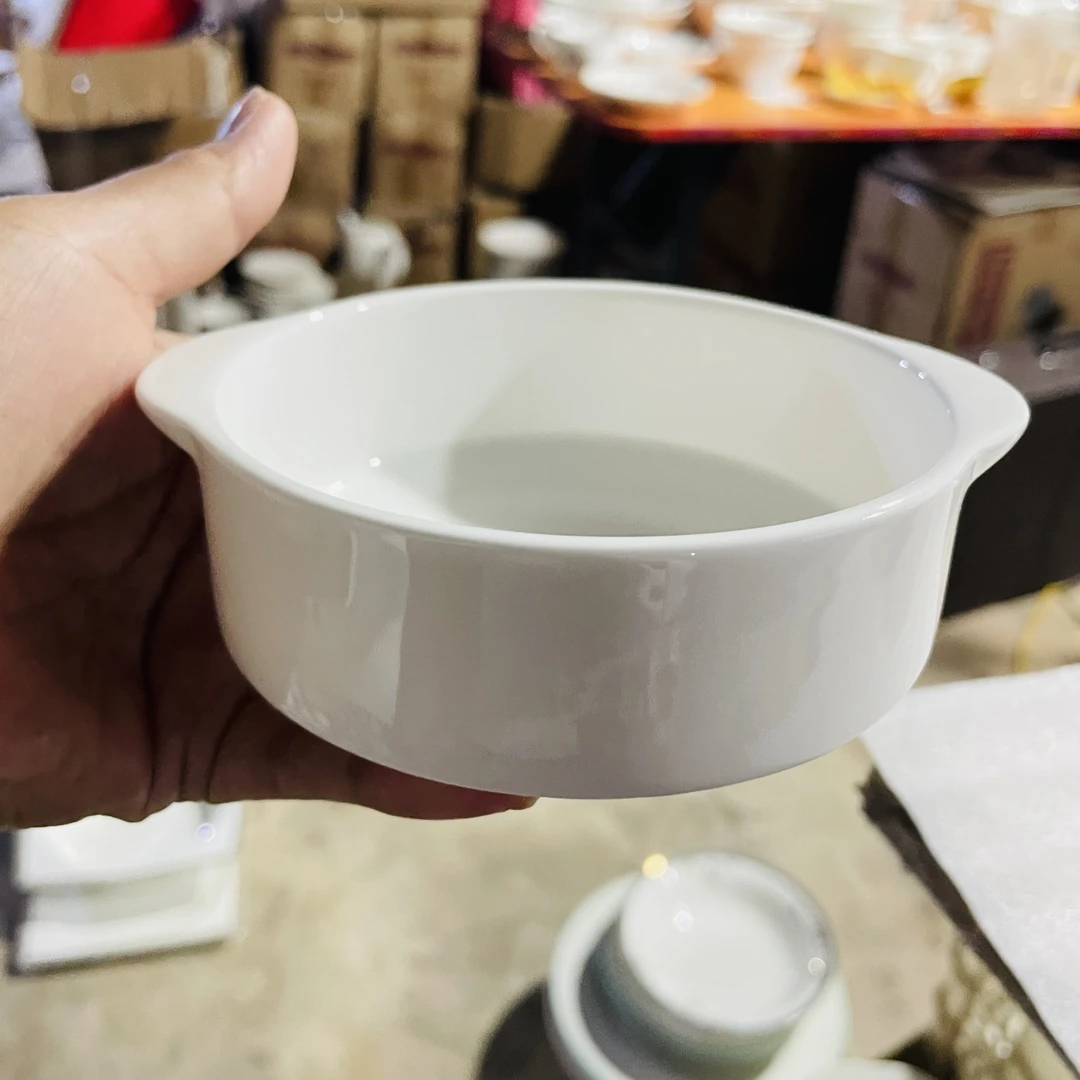 A319]白瓷4.5寸鲍翅碗2只