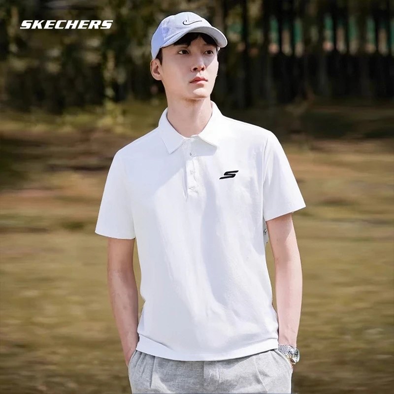 SKECHERS/斯凯奇男短袖简约舒适针织POLO衫休闲春夏速干抗菌M126