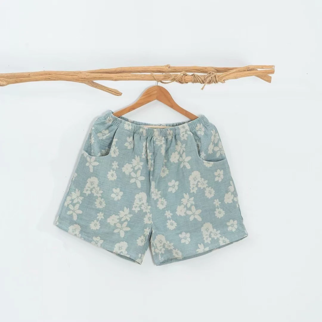 【花海-棉麻短裤】夏季女士棉麻短裤 20%亚麻 来去缝工艺款亚麻短裤