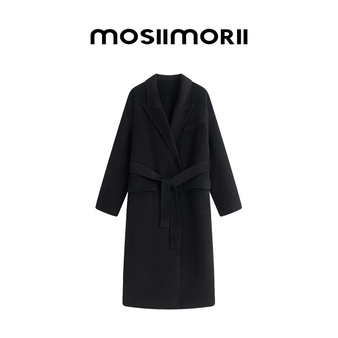 【巴黎晨雾】100高支澳洲羊毛双面毛呢高档轻奢翻领时尚款洋气大衣