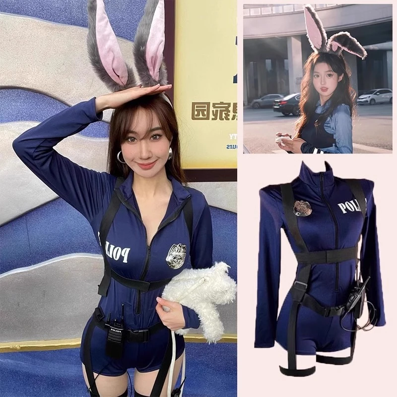 辣妹兔子警官cos服朱迪女警性感衣服万圣节漫展连体衣纯欲制服