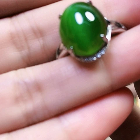 银S925镶嵌戒指和田玉