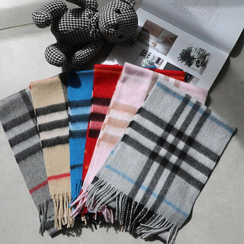 小规格格子色织羊毛围巾