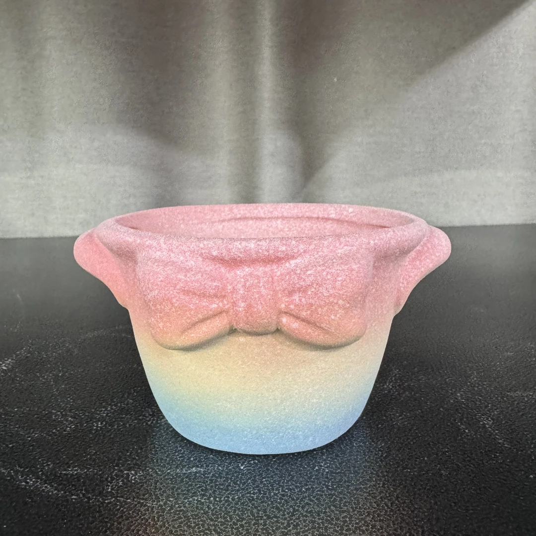 圆蝴蝶结麦饭石花盆随机内口8.5内高7.5可定制下单请联系客服选色