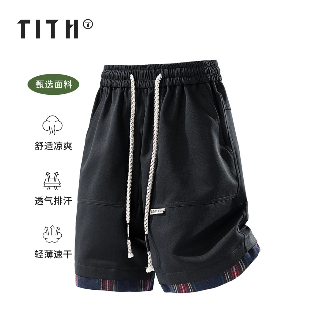 男士短裤夏季五分短裤排汗抽绳大码透气短裤美式休闲轻薄凉爽裤子