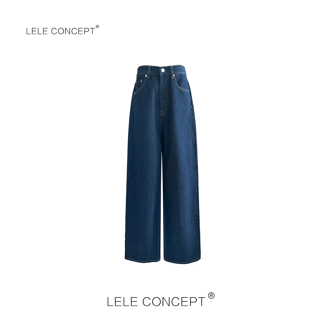 LELE CONCEPT丨「丽」都市复古时装款烟筒牛仔长裤K0467