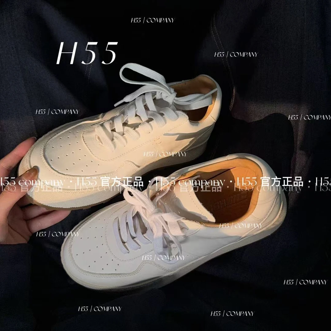 H55-杜松-Low Classic极简主义老钱风白鞋4cm61-2827【Huang】