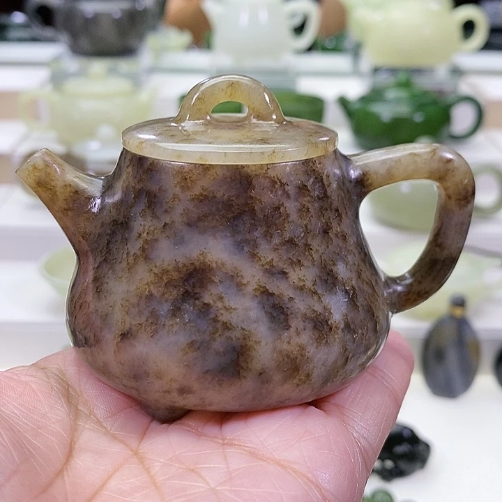 未镶嵌和田玉挂件茶壶100ml