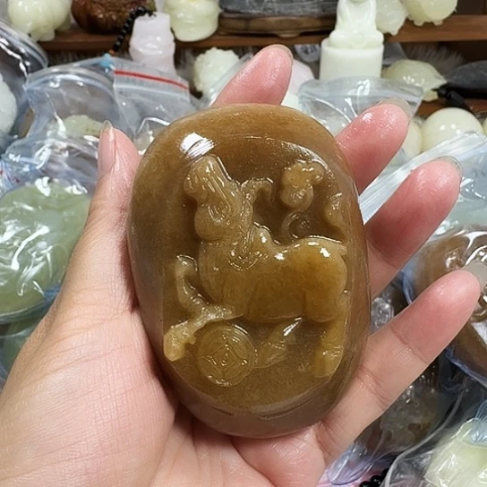 拥***抱砖雕石头手把件石头手把件